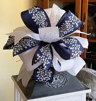 10" NAVIDAD AZUL MARINO con ARCO DE BAYAS para PUERTA GUIRNALDA BOTÍN GUIRNALDA CORREO # 147 fd Foto 1 de 4