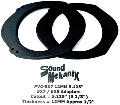 5x7" Sound Mekanix Universal PVC-5x7 12MM 5.125", 5x7/ 6x8 to 6.5" Adaptor Pair