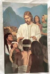 Poster lezione scuola domenicale arte mormone 11x17"" Gesù guarisce i Nefiti - Foto 1 di 3
