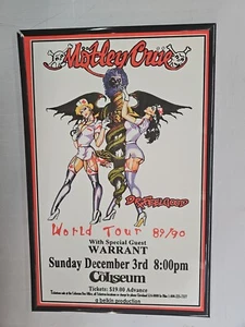 Motley Crue & Warrant, gerahmtes Konzertplakat, Richfield Coliseum - Bild 1 von 2