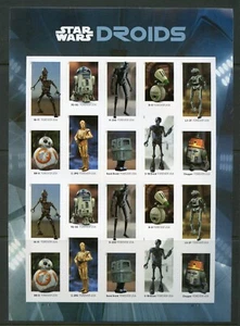 UNITED STATES DROIDS STAR WARS COMPLETE SHEET MINT NEVER HINGED - Picture 1 of 1