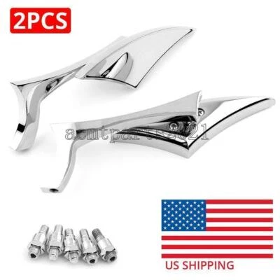 Pair Motorcycle Bike Rear View Side Mirrors for Yamaha V Star 650 950 1100 Foto 1 de 4