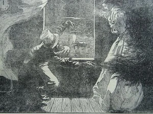 1863 antiker viktorianischer Druck MOKEANNA DIE WEISSE ZEUGE RÜCKENHAARE LADY BETTINA - Bild 1 von 3
