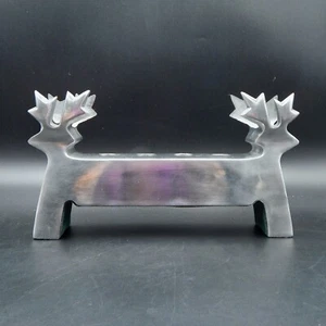 Holiday Collection Metal Reindeer Silver Taper Candle Holder Sears - Picture 1 of 8
