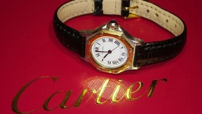 CARTIER SANTOS RONDE AUTOMATIK DAMEN UHR 24MM STAHL/GOLD + originale Box - Bild 1 von 4