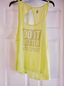 Victoria's Secret Open Back Sport Tank Womens Size Large Yellow - Picture 1 of 4