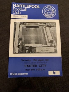 1971 Hartlepool United V Exeter City Programme - Picture 1 of 3