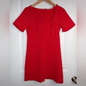 Abercrombie & Fitch Scoop Neck Short Sleeve Dress Cherry Red Women's size S - Picture 1 of 7