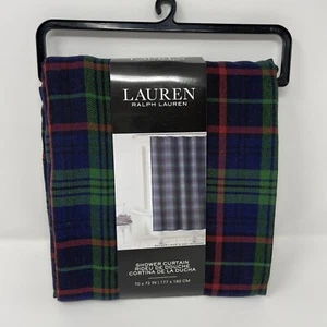 Lauren Ralph Lauren Farmhouse Plaid Red, Blue, Green Fabric Shower Curtain 70x72 - Picture 1 of 5