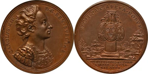 1706 Karl XII Sweden Poland Saxony Altranstadt Treaty Bronze Medal NGC MS62 BN - Picture 1 of 4
