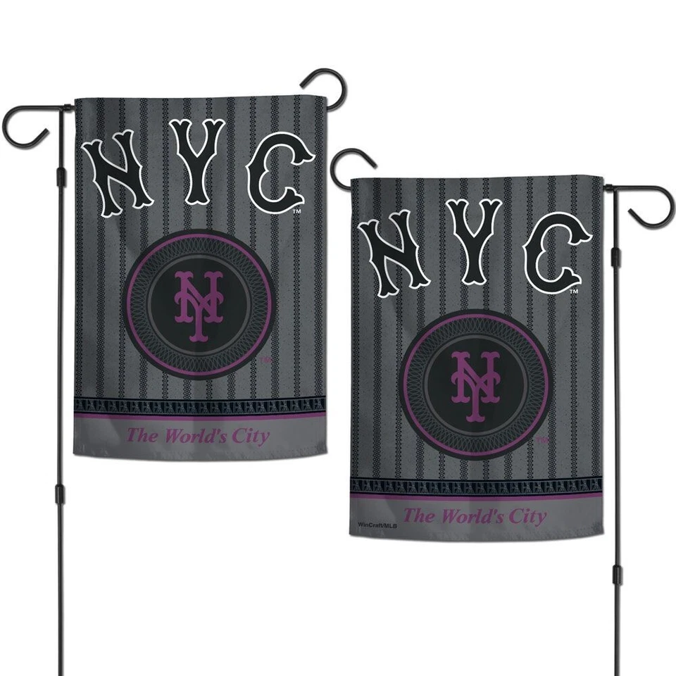 NEW YORK METS THE WORLD'S CITY 12"X18" 2-SIDED GARDEN FLAG WINCRAFT 👀 - Image 1 of 1