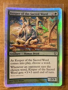 MTG✨KEEPER OF THE SACRED WORD FOIL✨Unhinged NM/M Common 2004 UNPLAYED Orizio Art - Picture 1 of 2