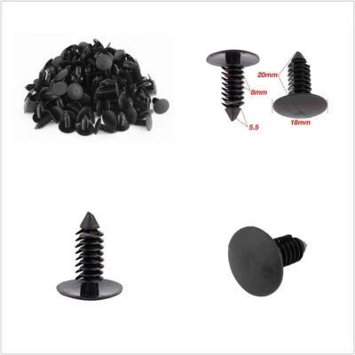 100 X Car Trenes Caravanas Guardabarros Remaches Plástico Borde Sujetador Clips de Moldura 8mm Foto 1 de 4