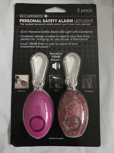 SecureBrite Persönlicher Sicherheitsalarm LED-Licht ~ 2er-Pack ~ Pink & Pink Paisley NEU - Bild 1 von 5