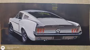 Auto Detroit dipinto originale illustrazione auto 1967 Ford Fastback Mustang 34/40 - Foto 1 di 9