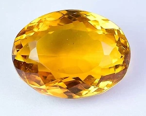 38.10 Ct Dark Orange Citrine Certified Oval Stunning Loose Gemstone - Picture 1 of 6