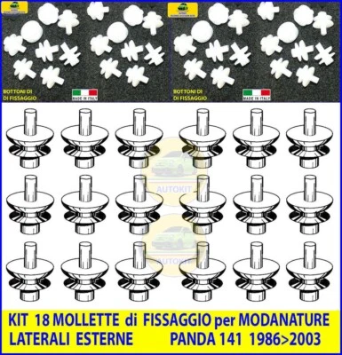 Mollette Fissaggio Modanature auto Protezioni Laterali per PANDA dal 1986>2003 - Immagine 1 di 2