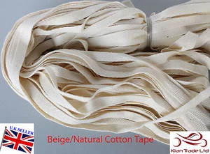 6mm Herringbone Beige Natural Cotton Webbing fabric Strap tape sewing supply DIY - Picture 1 of 1