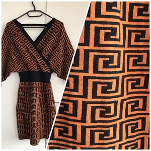 Kleid Griechisches geometrisches Muster Designer Stiefelkleid Vintage 40 42 44 - Bild 1 von 8