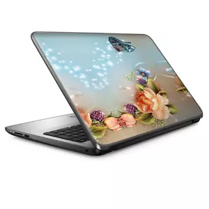 Universal Laptop Skins wrap for 15" - Sparkle Butterfly Flowers - Picture 1 of 7