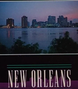 New Orleans Louisiana Skyline Glow on the Mississippi Waterfront Postcard - Picture 1 of 3