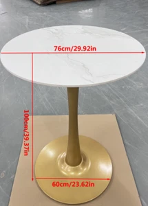 Runder Tisch Smaragdweiss 76*100cm Esszimmertisch Gold Beine - Bild 1 von 1