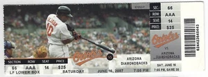 2007 Arizona Diamondbacks @ Baltimore Orioles Full Ticket - Miguel Tejada - Bild 1 von 1