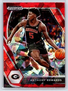 2021 Panini Prizm Draft Picks #65 Anthony Edwards Georgia Bulldogs Red Ice - Picture 1 of 2
