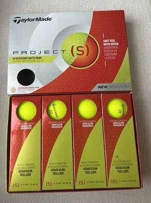 Pelotas de golf TaylorMade Project (s) amarillo brillante paquete de 12 nuevas en caja sensación suave Foto 1 de 4