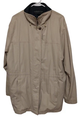 Chaqueta London Fog Edición Limitada Para Hombre Cremallera Talla Extra Grande Beige Azul Marino VER Foto 1 de 4