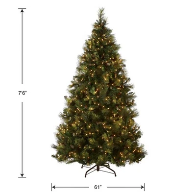 NATIONAL TREE  7.5 ft. Pre-Lit Carolina Pine Tree with 750 Clear Lights NEW - Image 1 of 4
