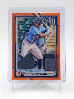 TRE' MORGAN 2024 BOWMAN DRAFT ORANGE BORDER PAPER RAYS /25 Q1940 - Image 1 of 2