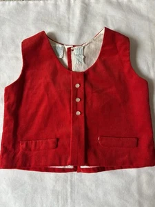Vintage 1980s Cherubs Baby Boys 9-12 Months Red Velvet Classic Holiday Vest - Picture 1 of 8