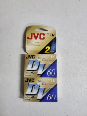 2 pac JVC DVC 60 数字媒体盒式磁带迷你 DV DVM60ME 全新未拆封! — 第 1/2 张图片