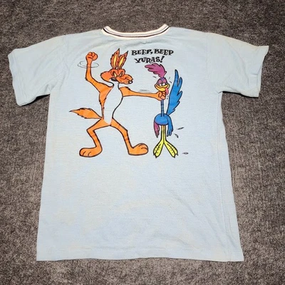 Vintage Youth Beep Beep Yuras Road Runner Wile E Coyote Tshirt 16 Single Stitch - Image 1 of 4