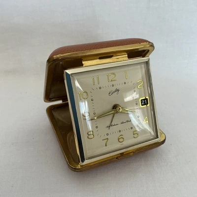 Vintage Bradley Wind Up Travel Alarm Clock Auto Calendar Works Great Camping - Image 1 of 4