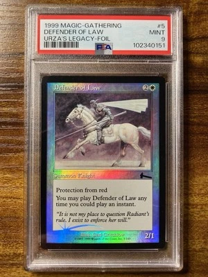 MTG✨DEFENDER OF LAW FOIL✨Urza’s Legacy PSA 9 MINT Creature CRITCHLOW Art POP 1 ! - Image 1 of 4