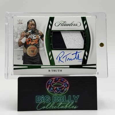 2024 Flawless WWE R-Truth Memorabilia Patch Auto Emerald 3/5 #HZ-RTR - Image 1 of 2