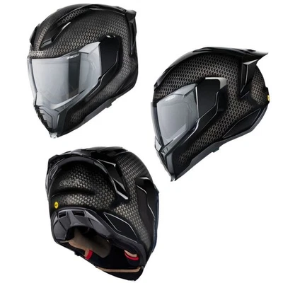 Icon Ultraflite Carbon MIPS Full Face Street Motorcycle Black Helmet - Pick Size - Imagem 1 de 4