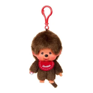 Monchhichi rotes Lätzchen Junge Clip-On Plüsch Schlüsselanhänger - Bild 1 von 3