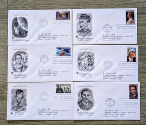 Notable Leaders & Humanitarians USPS FDC Lot of 6 – Alan Shepard, Mother Teresa - Picture 1 of 2