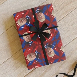Trump Gift Wrapping Paper Roll - Perfect for Patriotic Celebrations - Picture 1 of 10