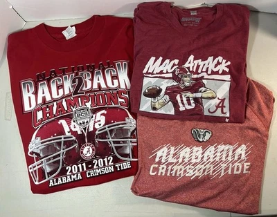 Lote/3 CAMISETAS Alabama Crimson Tide-MAC JONES ATTACK-Back 2 Back CAMPEÓN-Mediano Foto 1 de 4