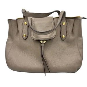 Annabel Ingall Camilla Taupe Pebbled Leather Handbag with Double Handles - Picture 1 of 7