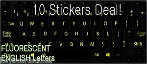 Pegatinas letras fluorescentes inglesas para luz tenue/oscura ¡Oferta de 10 pegatinas! - Imagen 1 de 5