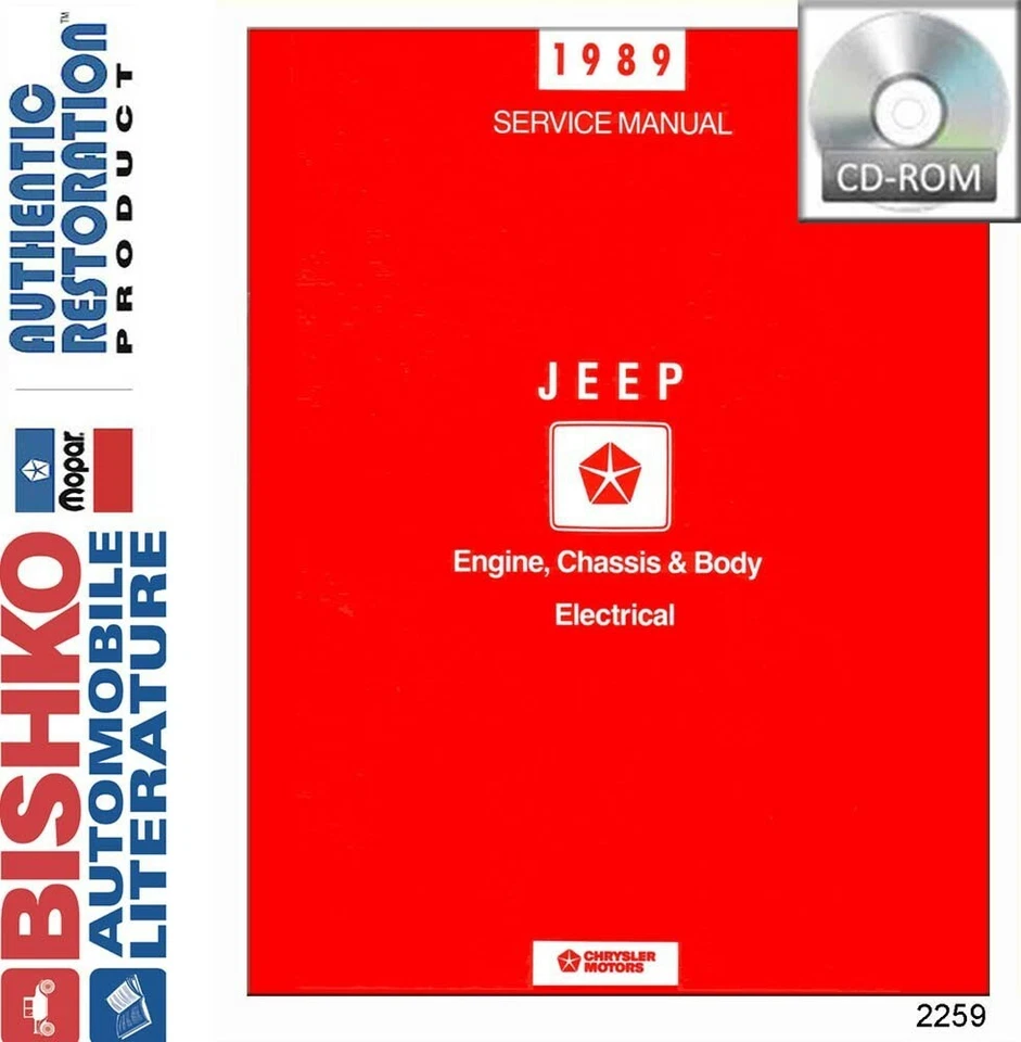 Jeep Cherokee Comanche Wrangler 1989 manual de reparación de taller CD Foto 1 de 1