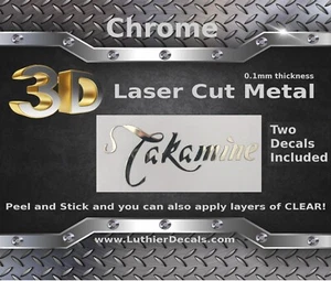 Takamine Gitarre Aufkleber 3D Metall Kopfplatte Restauration Sticker M25B - Bild 1 von 8