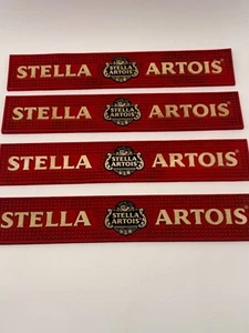 Juego de 4 alfombrillas de bar Stella Artois - alfombrillas de goma roja para derrames - decoración de pub de cerveza - Imagen 1 de 5
