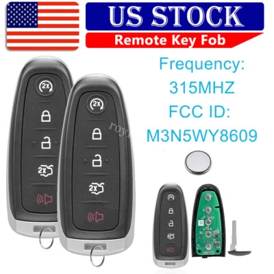 2 For 2013 2014 2015 2016 2017 Ford Escape Smart Prox Remote Key Fob M3N5WY8609 - Image 1 of 4