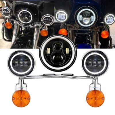 Faro LED 7" + luces de paso para Harley Dyna Super Wide Glide FXDWG/Low Foto 1 de 4
